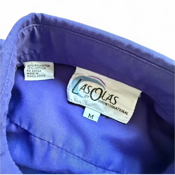 Vtg 90s Las Olas By Oved International, Red Hat Society Purple Button Up Shirt M - Picture 3 of 7